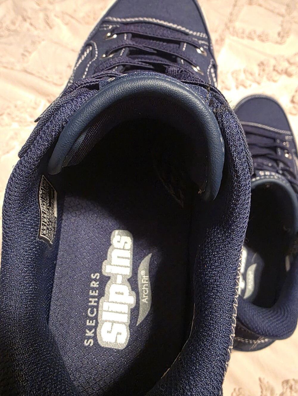 Skechers Navy Canvas Lace-Up Sneakers - Picture 2 of 4
